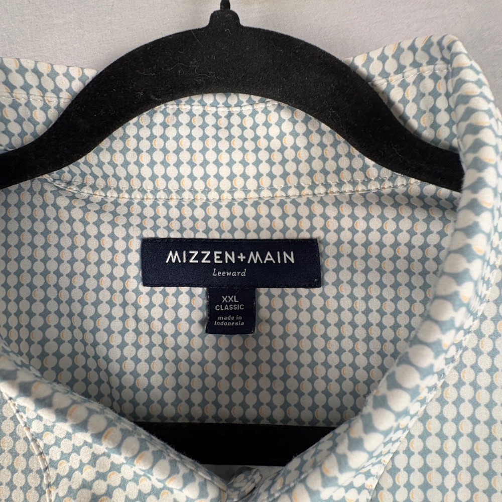 Mizzen+Main Light Green Patterned Button Down Shi… - image 2